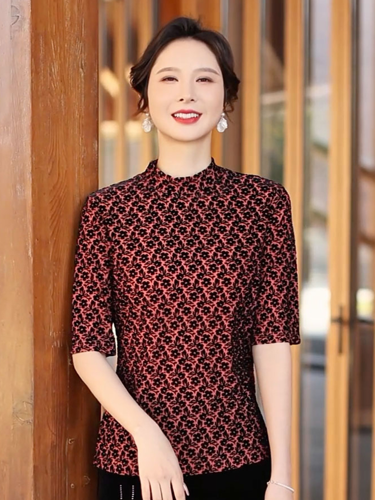 810511-70时尚丝绒上衣