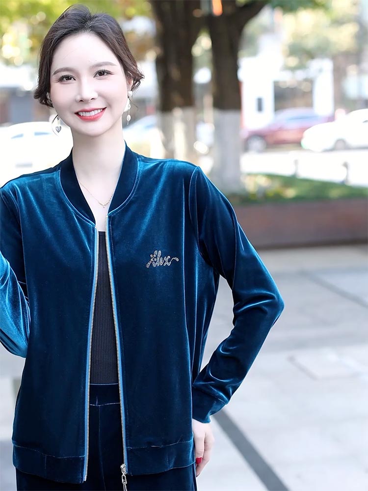 深海蓝丝绒棒球外套：潮流新标志     990535-3309